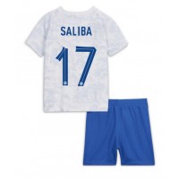 Frankrike William Saliba #17 Bortadräkt Barn VM 2022 Kortärmad (+ Korta byxor)